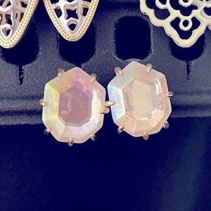 Kendra Scott Gold & Irredescent Large Stud Earrings